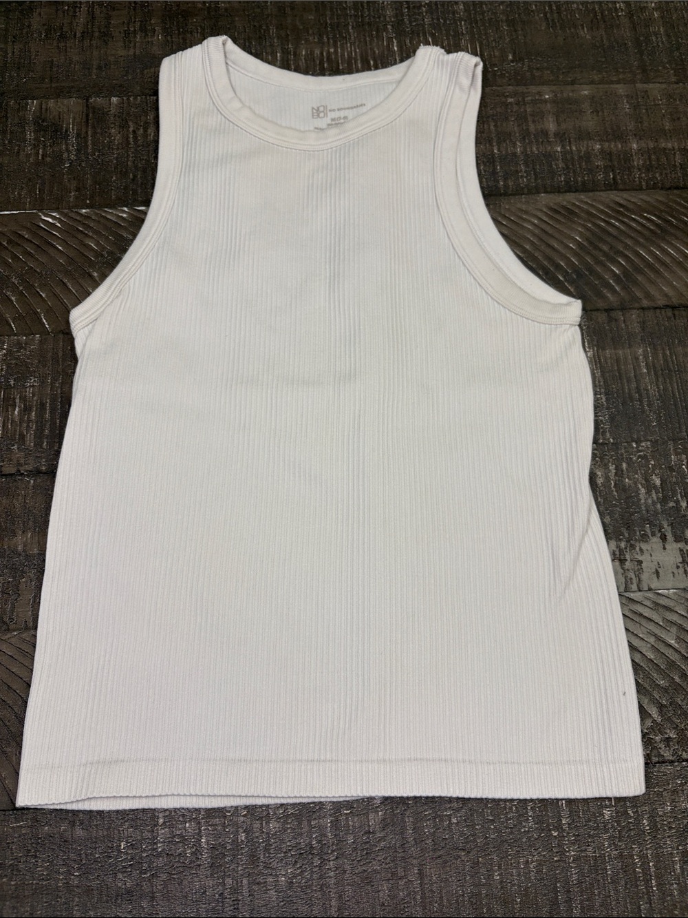 No Boundaries White Ribbed Tank Top for women